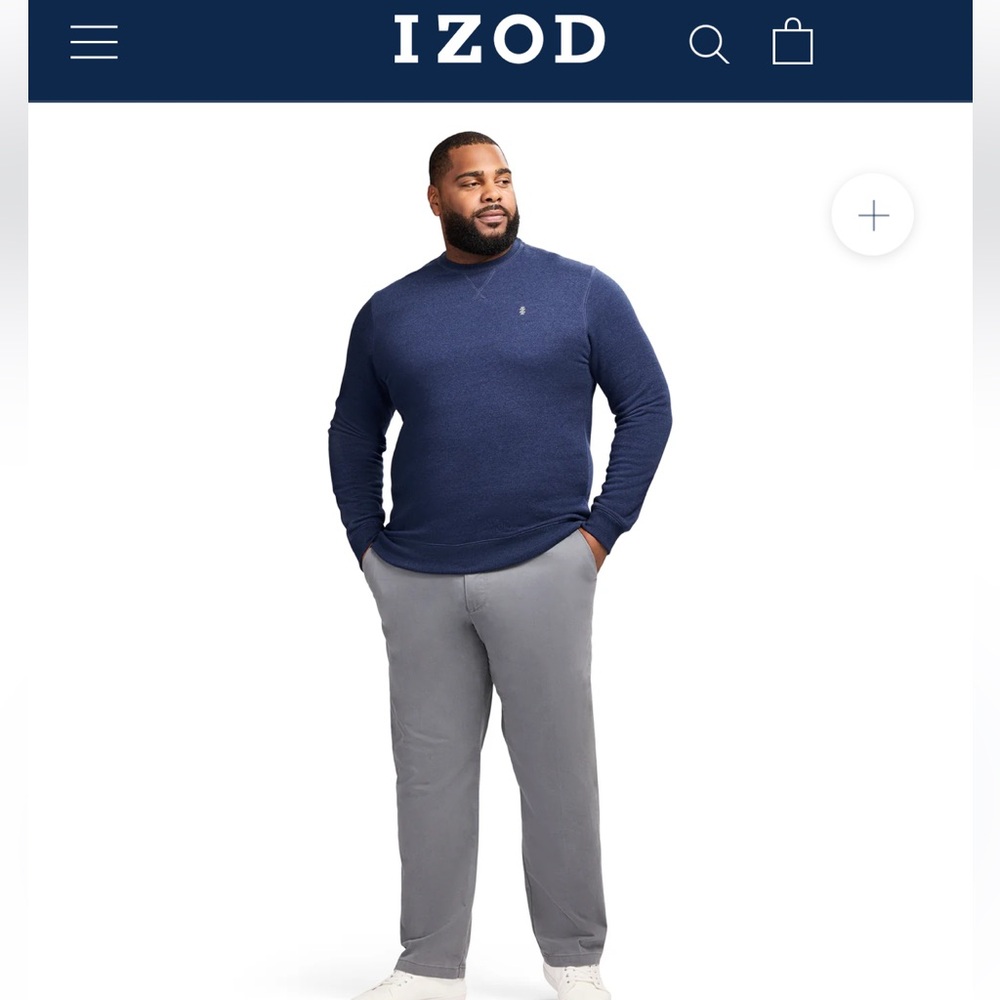 IZOD Advantage Performance Stretch Crew Neck Blue Sweater XXL